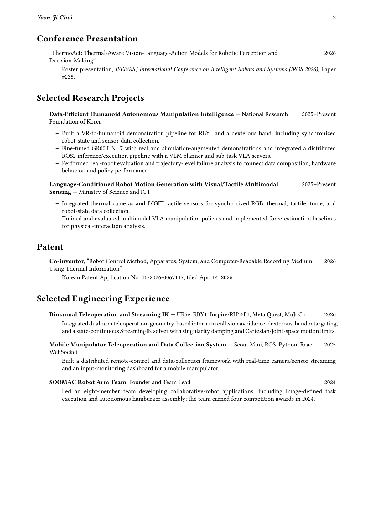Yoon-Ji Choi CV page 2 of 3